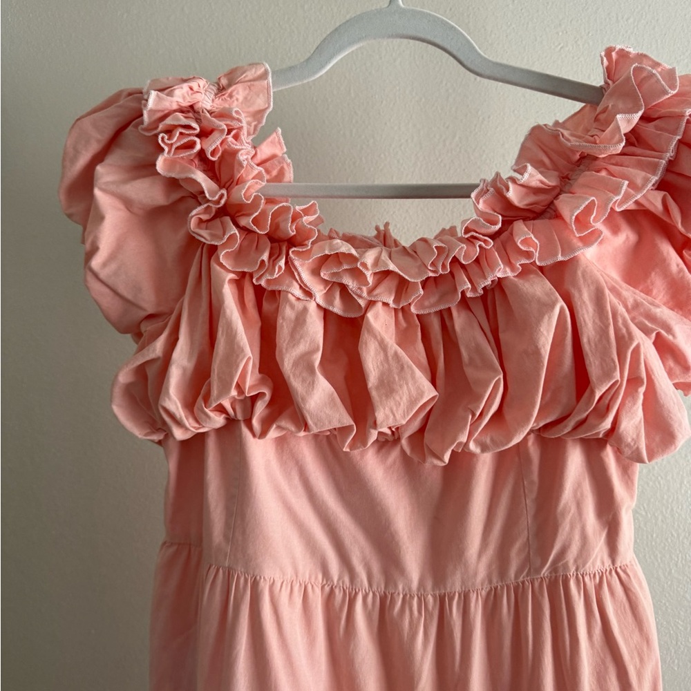 Tuckernuck Love The Label Off The Shoulder Tiered Mini Ruffle Dress M Coquette - Picture 4 of 9
